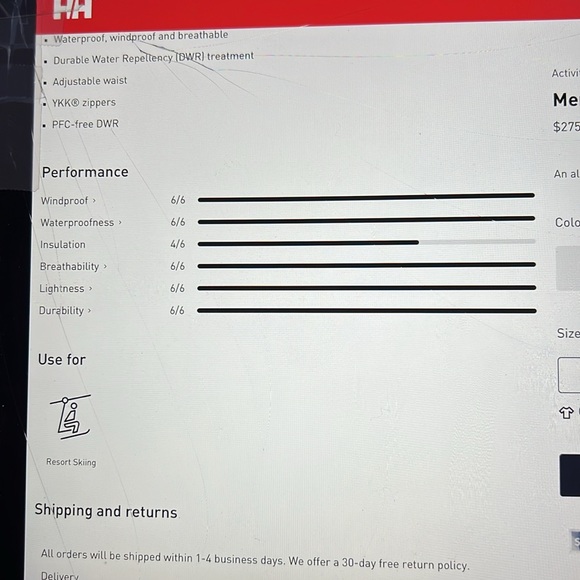 Helly Hansen Rapid Ski Pants, Bright Moss, XL, worn once - Picture 5 of 5